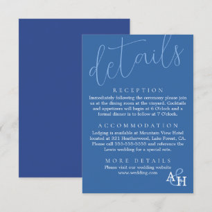 D'accompagnement Élégante Calligraphie Bleue Script Mariage Carte R