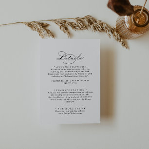 D'accompagnement Élégante calligraphie Détails du Mariage Carte de 