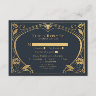 D'accompagnement Elégante carte de boîtier Mariage Lotus Art Nouvea