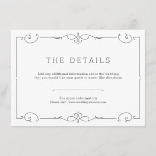 D'accompagnement Elégante carte de détail mariage classique moderne