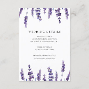 D'accompagnement Elégante carte de détails mariage de lavande fleur