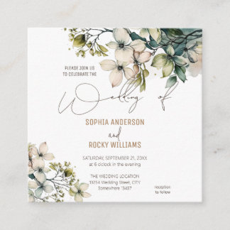 D'accompagnement Élégante carte de mariage florale de fleurs sauvag