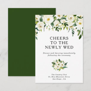 D'accompagnement Elégante Carte de réception de mariage Roses blanc