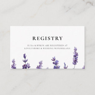 D'accompagnement Elégante carte de registre mariage de lavande flor