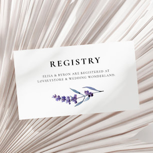 D'accompagnement Elégante carte de registre mariage de lavande flor