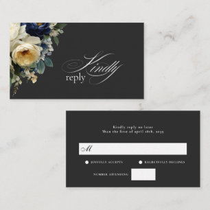 D'accompagnement Élégante carte de réponse de mariage aux pivoines