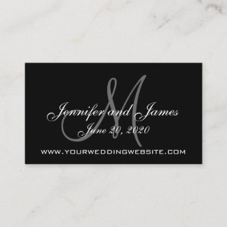 D'accompagnement Elégante carte de site Web Mariage Black Grey