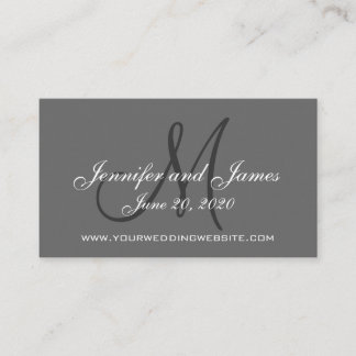 D'accompagnement Elégante carte de site Web Mariage Charcoal Grey
