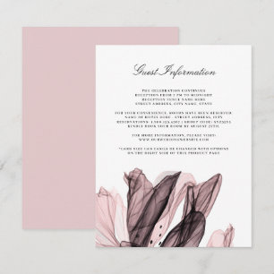 D'accompagnement Élégante carte d'insertion de Mariage rose floral 