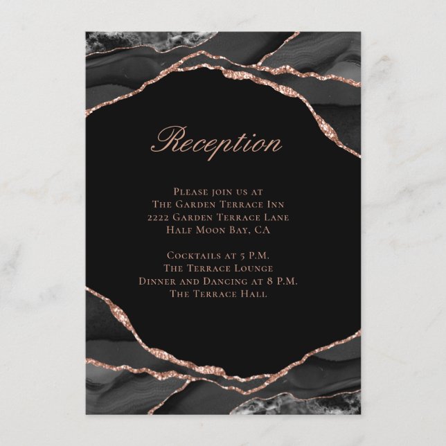 D'accompagnement Élégante carte d'invitation de réception de mariag (Devant)
