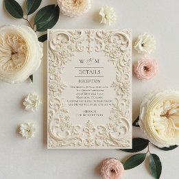 D'accompagnement Élégante carte Mariage baroque