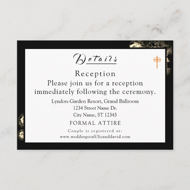 D'accompagnement Élégante carte Mariage catholique Rose (Devant)