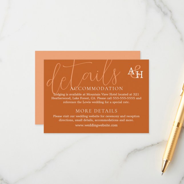 D'accompagnement Elégante carte RSVP de mariage de calligraphie ora (Devant/Arrière en situation)