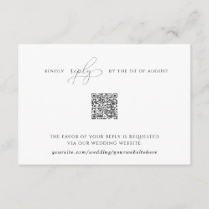 D'accompagnement Élégante carte Rsvp simple avec code QR