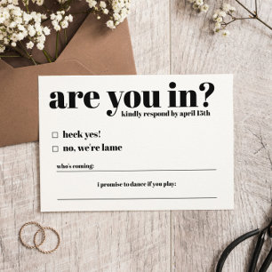 D'accompagnement Es-Tu En Mariage Drôle Carte RSVP Mariage