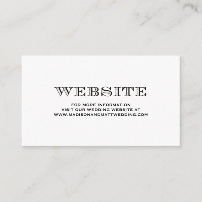 D'accompagnement Être Mariés | Carte du site web de mariage (Devant)