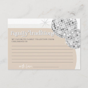 D'accompagnement Family Traditions Disco Baby shower Carte de jeu