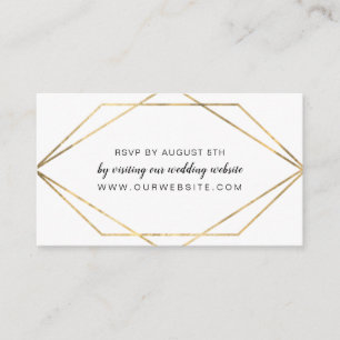 D'accompagnement Faux Gold Geometry Frame mariage RSVP carte en lig