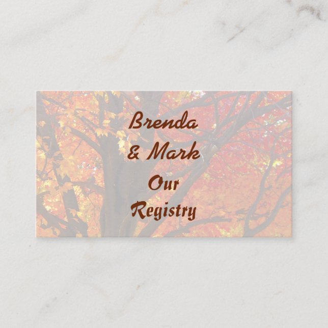 D'accompagnement Feuilles d'automne de la carte d'enregistrement or (Devant)