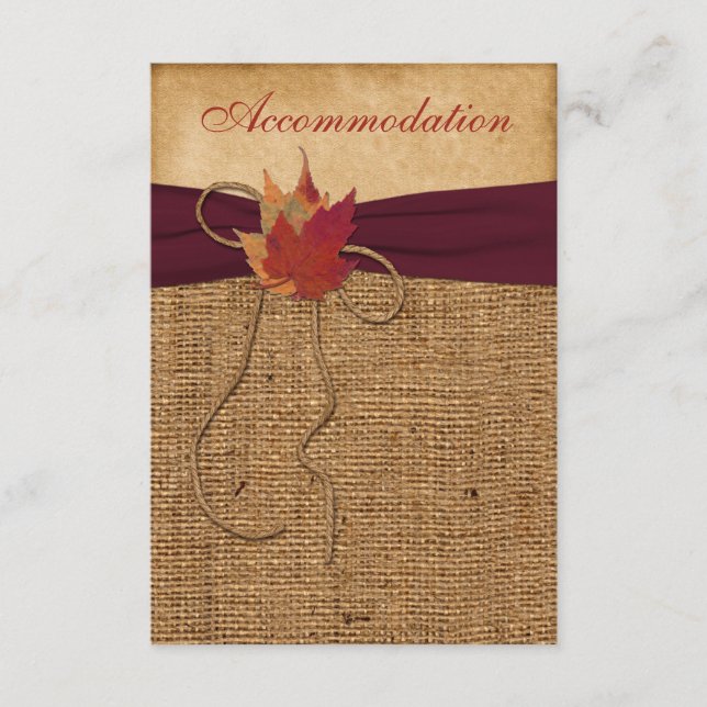 D'accompagnement Feuilles d'automne, FAUX Burlap Carte de boîtier - (Devant)