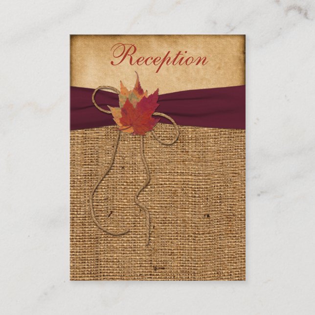 D'accompagnement Feuilles d'automne, FAUX Burlap Carte de boîtier - (Devant)