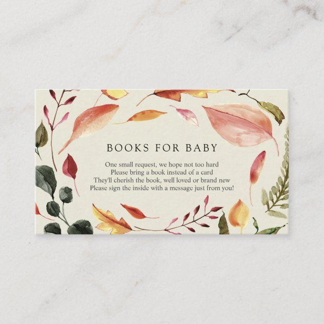 D'accompagnement Feuilles d'automne Livres pour Baby insert carte (Devant)