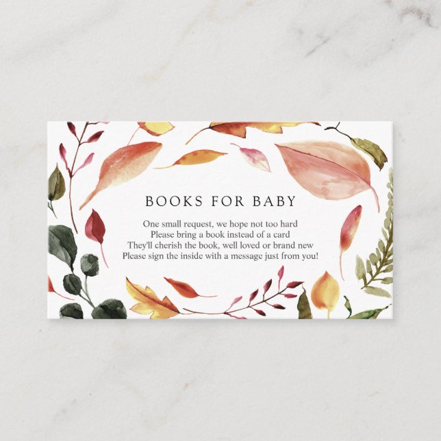 D'accompagnement Feuilles d'automne Livres pour Baby insert carte (Devant)