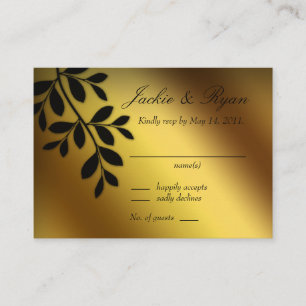 D'accompagnement Feuilles Gold de la carte de réponse mariage