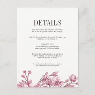 D'accompagnement Fleur de cerisier rose Détails Floral Carte de boî