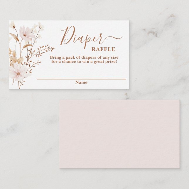 D'accompagnement Fleur sauvage baby shower fille Déchets Carte Raff (Devant / Derrière)