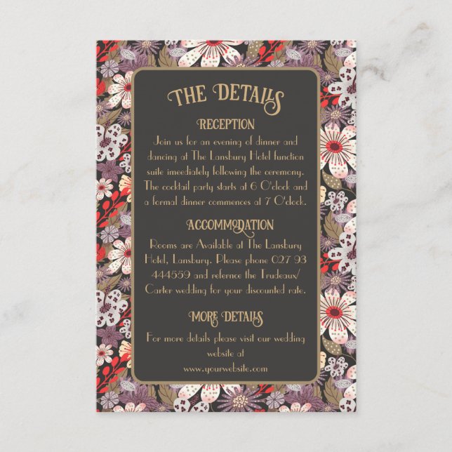 D'accompagnement Fleurs de fantaisie - carte d'enceinte de mariage  (Devant)