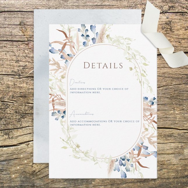 D'accompagnement Fleurs de sauce bleu Mariage blanc Détails Carte (Créateur téléchargé)