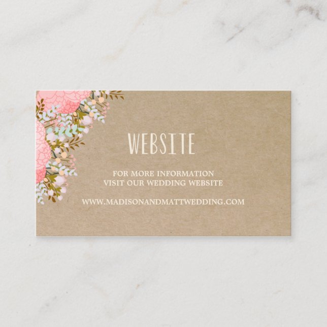 D'accompagnement Fleurs Rustiques | Carte de site web de mariage (Devant)