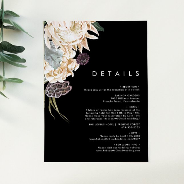 D'accompagnement Floral blanc | Carte de boîtier Black Details (Créateur téléchargé)