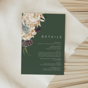 D'accompagnement Floral blanc   Carte de boîtier Dark Green Details