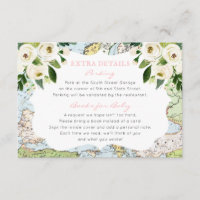 Floral Carte Pink Travel Thème Baby shower Info