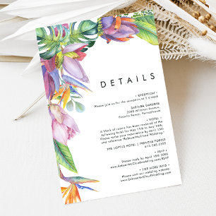 D'accompagnement Floral tropical coloré   Détails Carte de boîtier