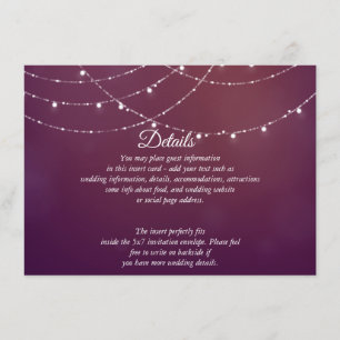 D'accompagnement Glam White Fairy Lights Pink Purple DETAILS Carte