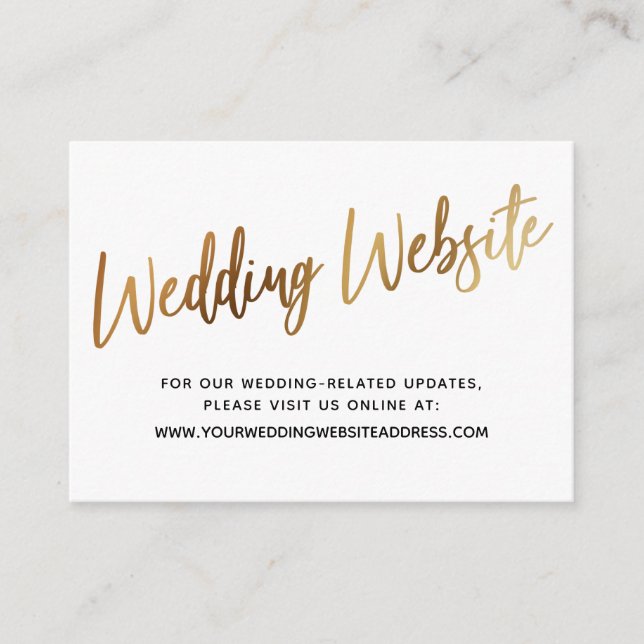 D'accompagnement Gold Script Mariage Website, Enregistrer la carte  (Devant)