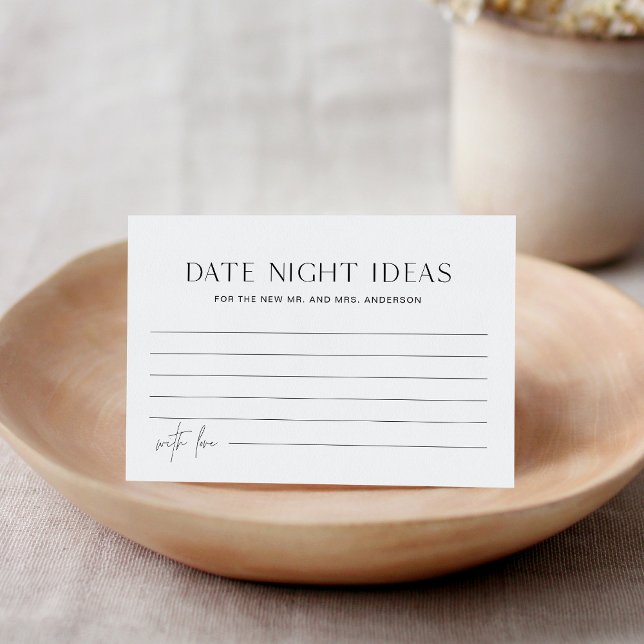 D'accompagnement HARLOW Date Night Ideas Carte Fête des mariées (Créateur téléchargé)
