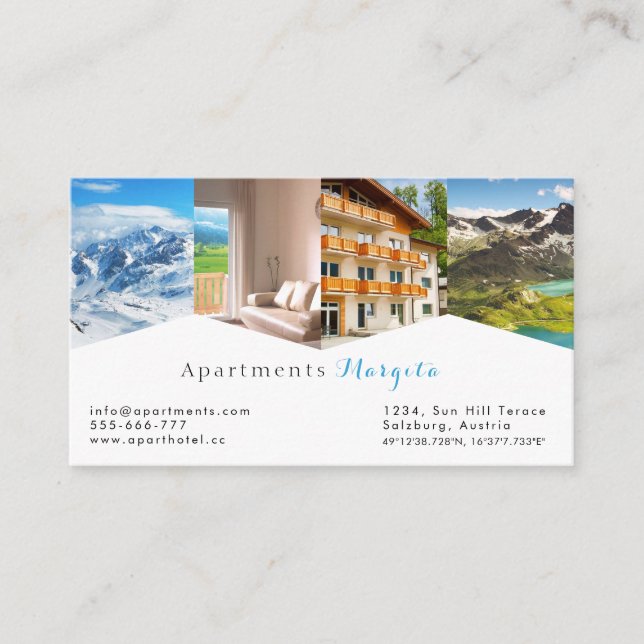 D'accompagnement Hébergement, Hotel & Resort Carte de visite (Devant)