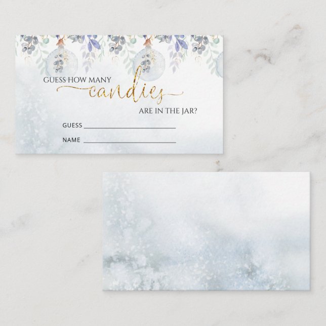 D'accompagnement Hiver, devinez combien de canettes carte boîtier (Devant / Derrière)