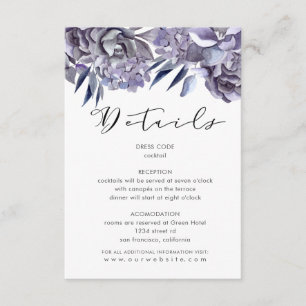 D'accompagnement hivernal hydrangea floral Carte d'information de l