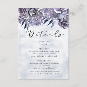 D'accompagnement hivernal hydrangea floral Carte d'information de l