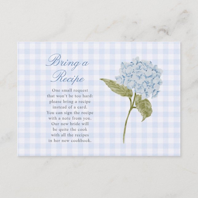 D'accompagnement Hydrangea Bleu Élégant Apporte une Carte de Recett (Devant)