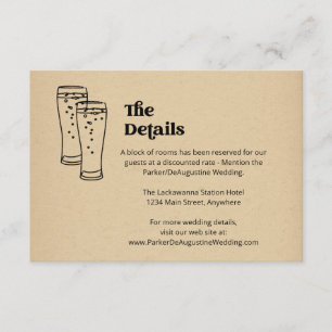 D'accompagnement Informations sur le Mariage de bière Détails Carte