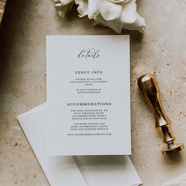 D'accompagnement Informations sur le mariage Détails Carte de boîti (Créateur téléchargé)