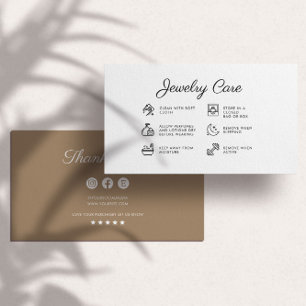 D'accompagnement Instructions pour la bijouterie Carte de remerciem