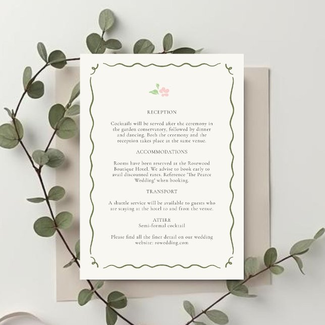 D'accompagnement Ivory | Carte d'annonce de mariage florale fantais (Créateur téléchargé)
