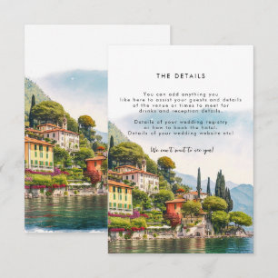 D'accompagnement Lac de Côme Italie - Carte d'information mariage é